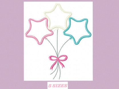 Star embroidery designs - balloons embroidery design machine embroidery pattern - Star applique design - kid embroidery birthday embroidery