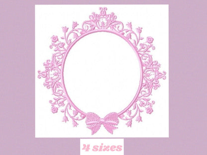 Frame embroidery designs - Flower Wreath embroidery design machine embroidery pattern - Lace embroidery file - baby girl embroidery frame