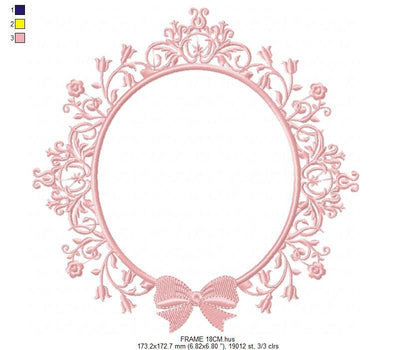 Frame embroidery designs - Flower Wreath embroidery design machine embroidery pattern - Lace embroidery file - baby girl embroidery frame