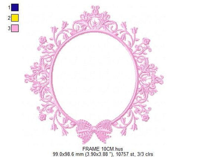 Frame embroidery designs - Flower Wreath embroidery design machine embroidery pattern - Lace embroidery file - baby girl embroidery frame