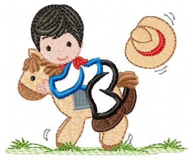 Cowboy embroidery design - Baby boy embroidery designs machine embroidery pattern - Kid embroidery file Cowboy applique design Horse design