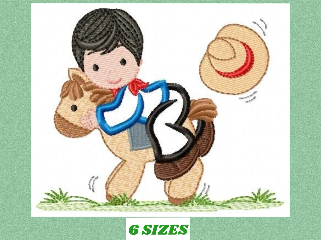Cowboy embroidery design - Baby boy embroidery designs machine embroidery pattern - Kid embroidery file Cowboy applique design Horse design