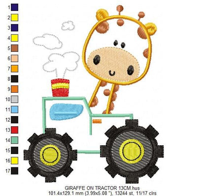 Giraffe embroidery design - Animal embroidery designs machine embroidery pattern - baby boy embroidery file - Safari Giraffe applique design
