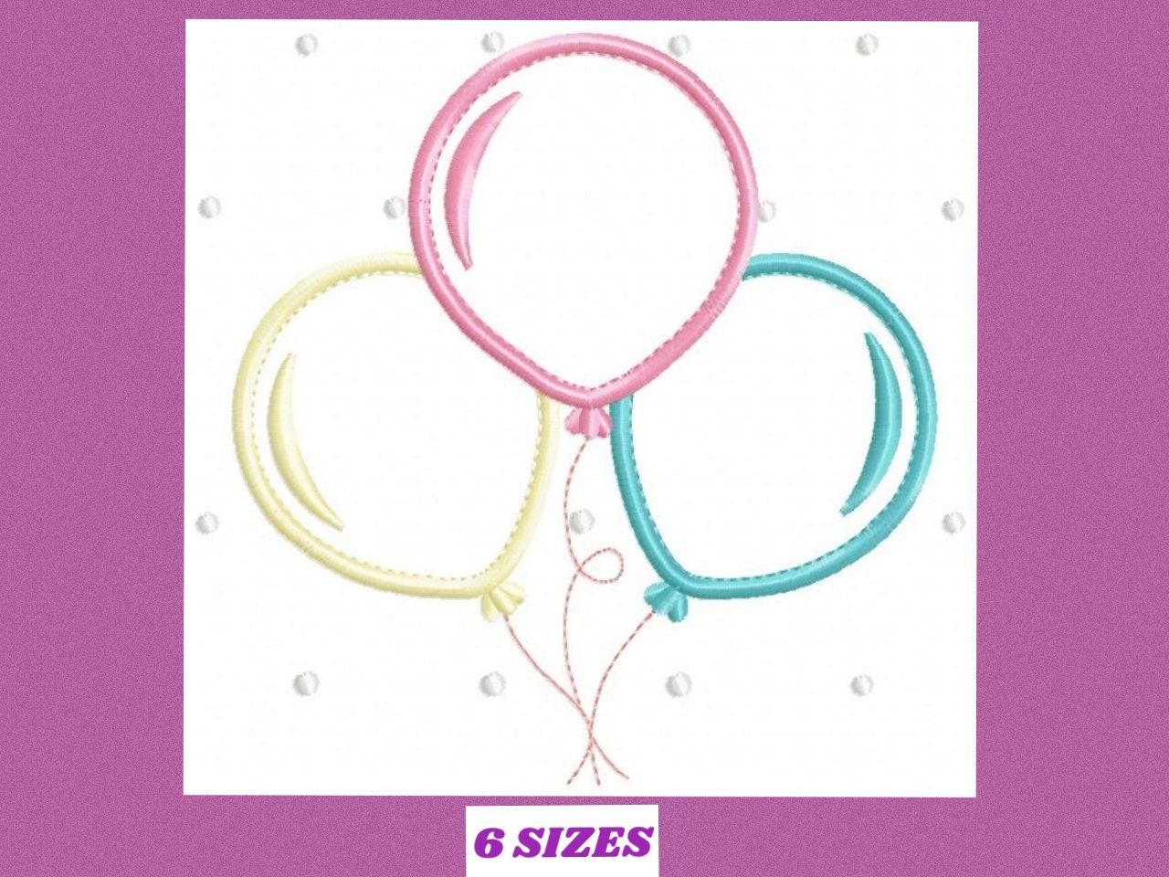 Balloon embroidery design - Birthday embroidery designs machine embroidery pattern - Baby shower embroidery file - balloon applique party