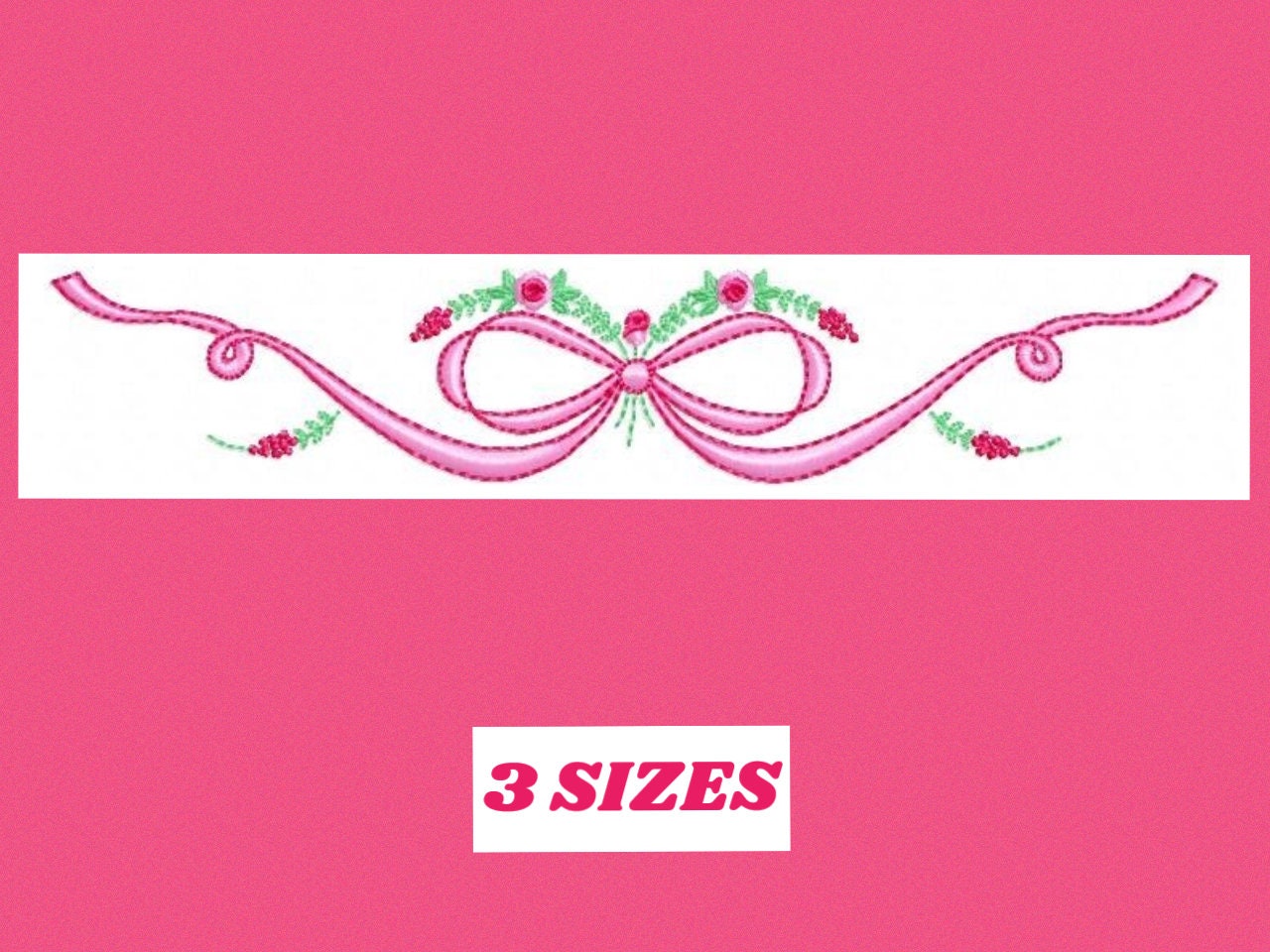 Lace with flowers embroidery designs - Bow Tie embroidery design machine embroidery pattern - Baby girl embroidery file - Lace embroidery