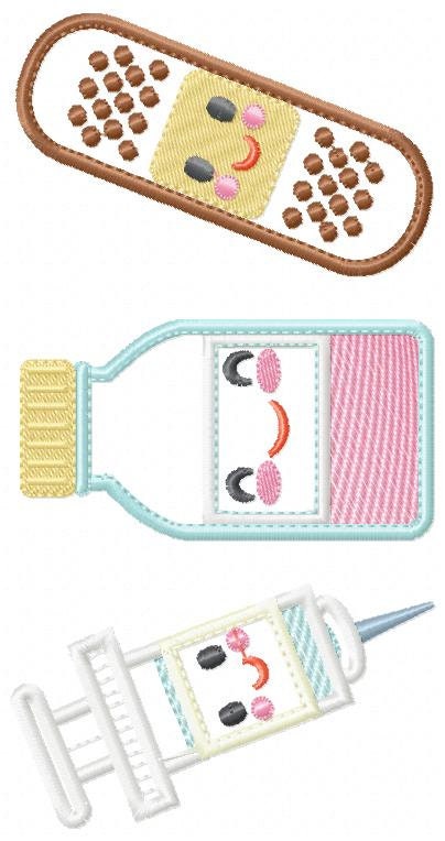 Band aid embroidery design - Pillbox embroidery designs machine embroidery pattern - emergency medical kit applique - injection embroidery
