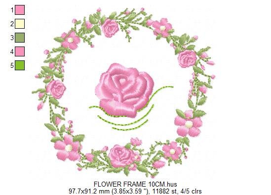Frame embroidery designs - Flower embroidery design machine embroidery pattern - rose embroidery file girl embroidery - roses frame design Marcia Embroidery