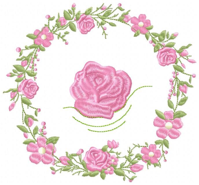 Frame embroidery designs - Flower embroidery design machine embroidery pattern - rose embroidery file girl embroidery - roses frame design Marcia Embroidery