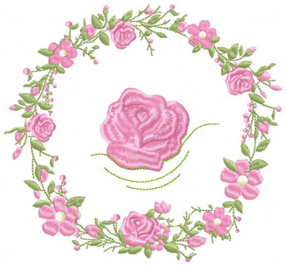 Frame embroidery designs - Flower embroidery design machine embroidery pattern - rose embroidery file girl embroidery - roses frame design Marcia Embroidery