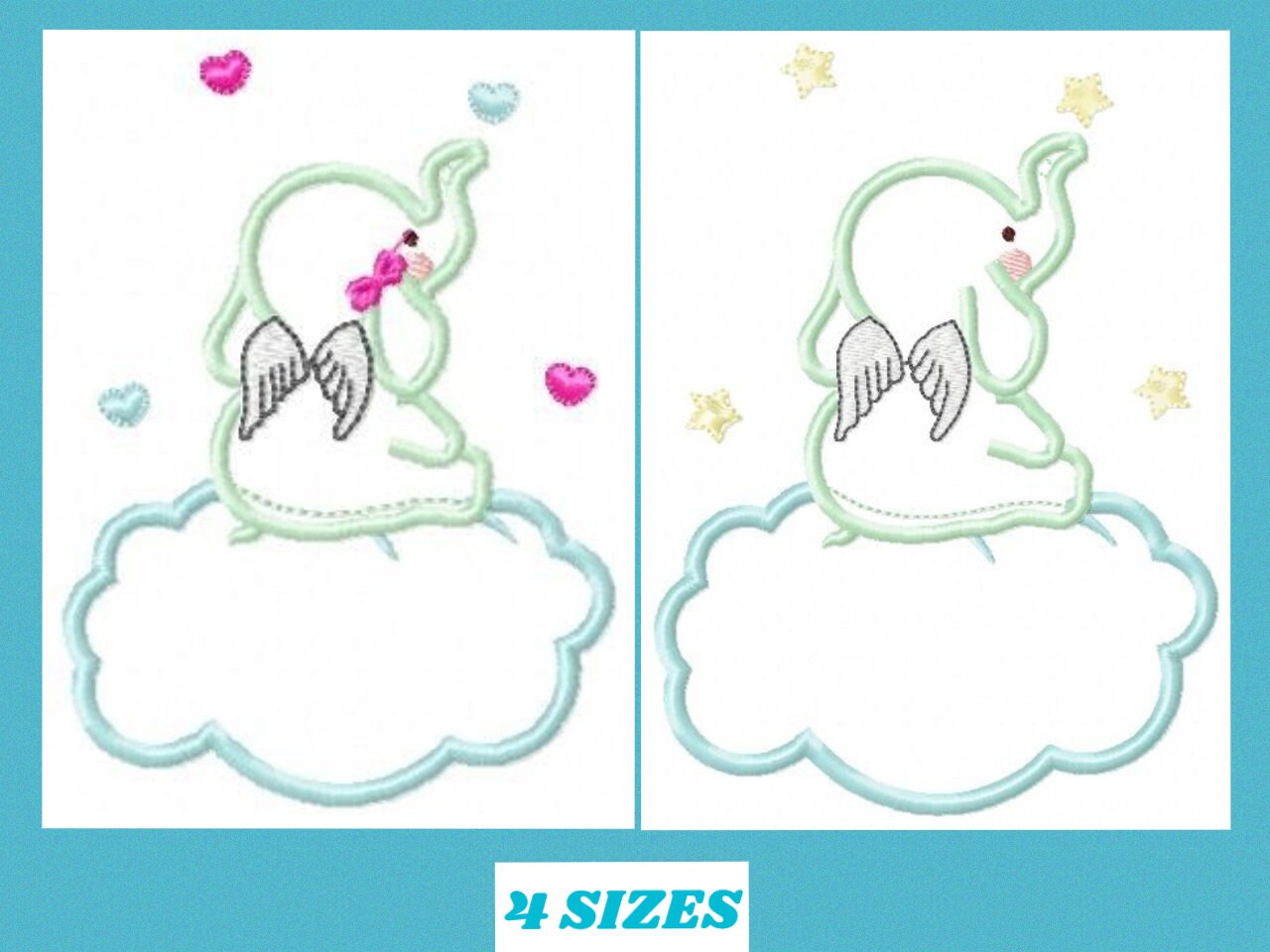 Elephant embroidery designs Cloud embroidery design machine embroidery pattern Animal embroidery file elephant pattern elephant applique - Marcia Embroidery