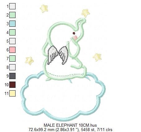 Elephant embroidery designs Cloud embroidery design machine embroidery pattern Animal embroidery file elephant pattern elephant applique - Marcia Embroidery
