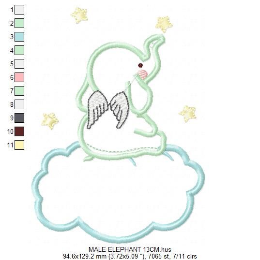 Elephant embroidery designs Cloud embroidery design machine embroidery pattern Animal embroidery file elephant pattern elephant applique - Marcia Embroidery