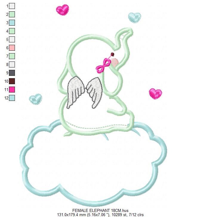 Elephant embroidery designs Cloud embroidery design machine embroidery pattern Animal embroidery file elephant pattern elephant applique - Marcia Embroidery