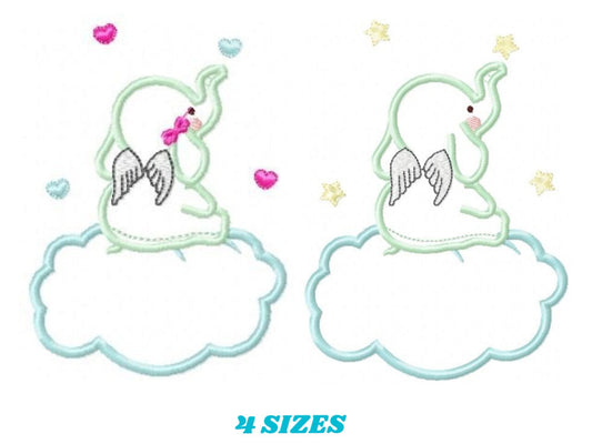 Elephant embroidery designs Cloud embroidery design machine embroidery pattern Animal embroidery file elephant pattern elephant applique