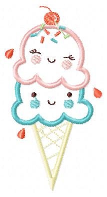 Ice cream embroidery designs - Candy Dessert machine embroidery pattern - Icecream cone applique - Instant digital download pes jef dst hus