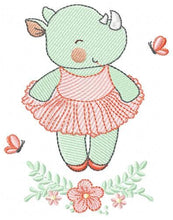 Carica l&#39;immagine nel visualizzatore di Gallery, Rhino embroidery design Animal embroidery designs machine embroidery pattern ballerina embroidery file rhino design ballerina design
