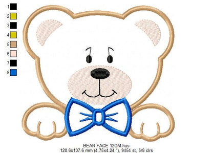 Teddy Bear embroidery designs - Bear face embroidery design machine embroidery pattern - Teddy bear applique design baby boy embroidery file