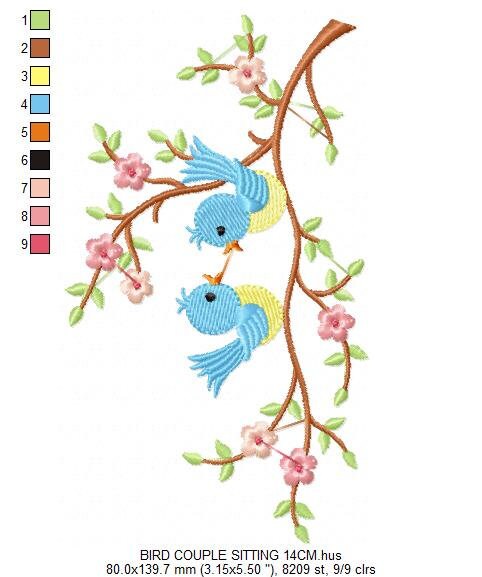 Bird embroidery designs - Birds embroidery design machine embroidery pattern - instant download - baby girl embroidery file instant downlaod