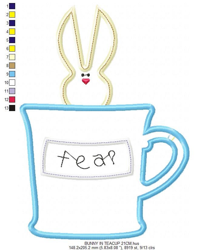 Bunny embroidery design - Rabbit embroidery designs machine embroidery pattern - baby embroidery file - mug embroidery rabbit mug design - Marcia Embroidery