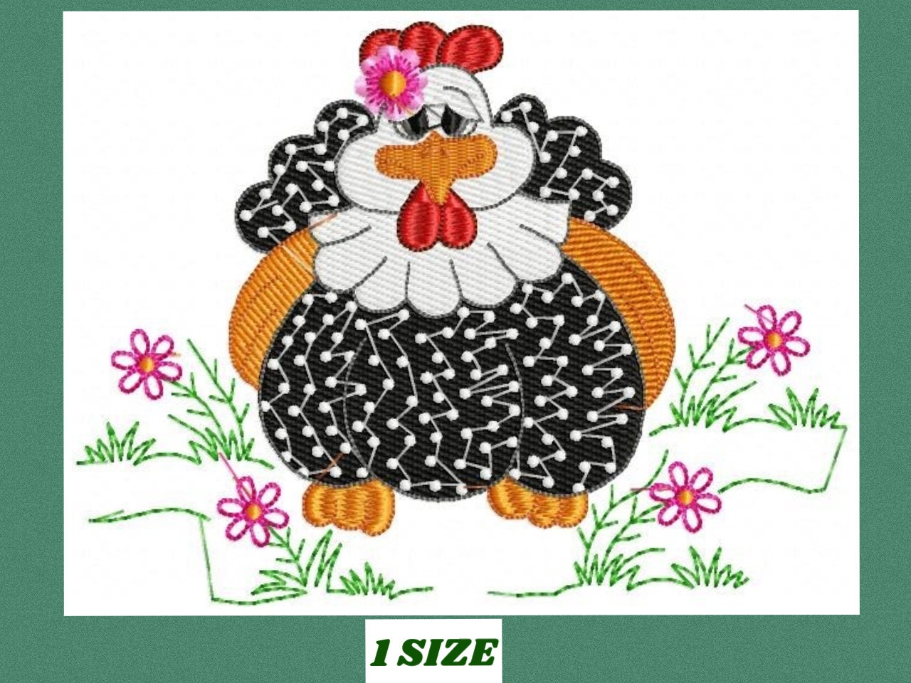 Chicken embroidery designs - Rooster embroidery design machine embroidery pattern - instant download - Kitchen cloth embroidery file apron