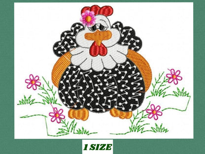 Chicken embroidery designs - Rooster embroidery design machine embroidery pattern - instant download - Kitchen cloth embroidery file apron