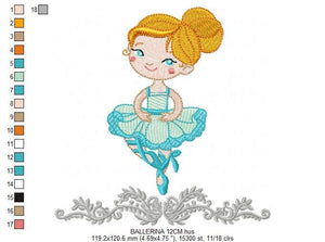 Ballerina embroidery designs - Ballet embroidery design machine embroidery pattern - instant download - Baby girl embroidery file dancer