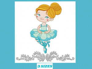 Ballerina embroidery designs - Ballet embroidery design machine embroidery pattern - instant download - Baby girl embroidery file dancer