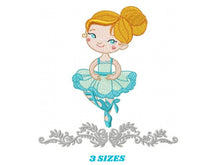 Cargar imagen en el visor de la galería, Ballerina embroidery designs - Ballet embroidery design machine embroidery pattern - instant download - Baby girl embroidery file dancer
