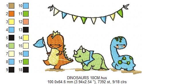 Dinosaur embroidery designs - Dino embroidery design machine embroidery pattern - instant download - boy embroidery file Birthday embroidery