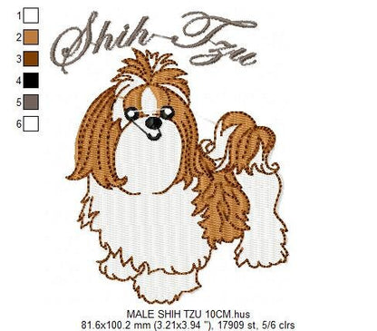 Shih Tzu embroidery design - Dog embroidery designs machine embroidery pattern - puppy embroidery file - instant download Shihtzu design