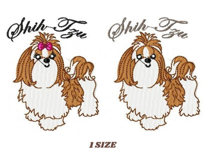 Shih Tzu embroidery design - Dog embroidery designs machine embroidery pattern - puppy embroidery file - instant download Shihtzu design