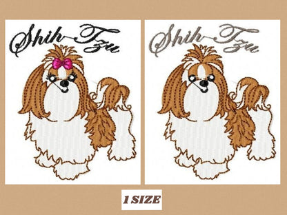 Shih Tzu embroidery design - Dog embroidery designs machine embroidery pattern - puppy embroidery file - instant download Shihtzu design