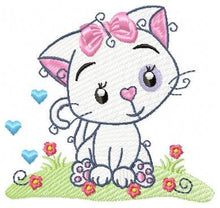 Charger l&#39;image dans la galerie, Female Cat embroidery design - Kitty embroidery designs machine embroidery pattern - Kitten embroidery file - instant download pes jef dst
