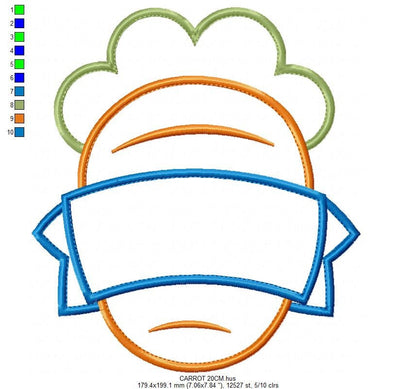 Carrot embroidery design - Carrot applique machine embroidery pattern - Tag School Easter file - Baby boy and girl - Instant download Marcia Embroidery