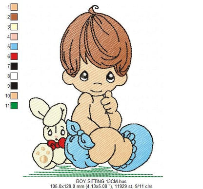 Baby boy embroidery design - Newborn embroidery designs machine embroidery pattern - kid embroidery file - children toddler embroidery kid