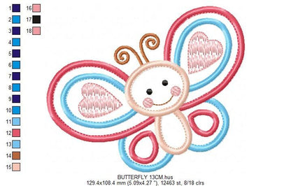 Butterfly embroidery design - Baby girl embroidery designs machine embroidery pattern - Butterfly applique design - instant download pes jef