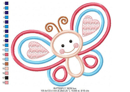 Butterfly embroidery design - Baby girl embroidery designs machine embroidery pattern - Butterfly applique design - instant download pes jef