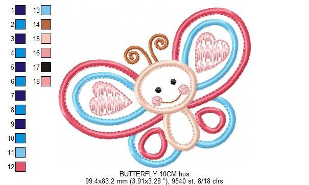 Butterfly embroidery design - Baby girl embroidery designs machine embroidery pattern - Butterfly applique design - instant download pes jef