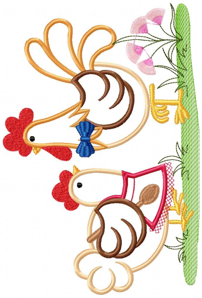 Chicken embroidery designs - Farm embroidery design machine embroidery pattern - instant download - Hen embroidery file kitchen towel apron
