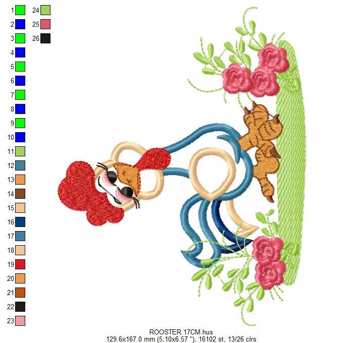 Rooster embroidery designs - Farm animals embroidery design machine embroidery pattern - instant download - Kitchen applique design Chicken