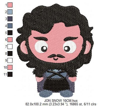 Jon Snow Embroidery design - Game of Thrones embroidery designs machine embroidery pattern - GOT embroidery design digital file download Marcia Embroidery