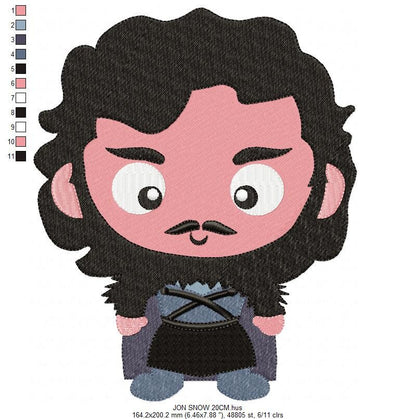 Jon Snow Embroidery design - Game of Thrones embroidery designs machine embroidery pattern - GOT embroidery design digital file download Marcia Embroidery