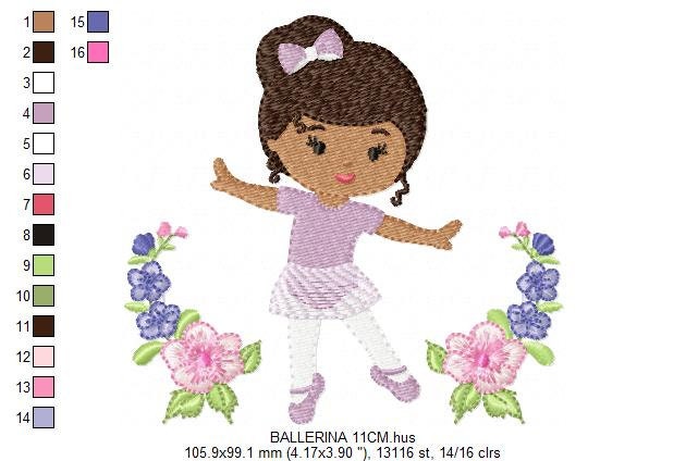 Ballerina embroidery designs - Ballet embroidery design machine embroidery pattern - baby girl embroidery file - dancer embroidery frame
