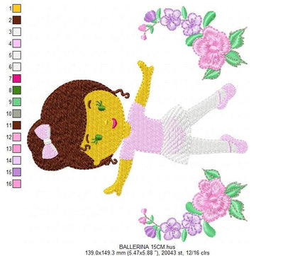 Ballerina embroidery designs - Ballet embroidery design machine embroidery pattern - baby girl embroidery file - dancer embroidery frame