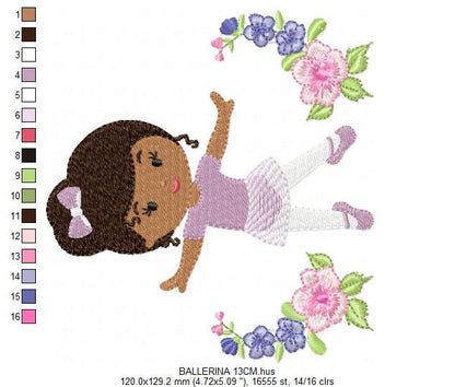 Ballerina embroidery designs - Ballet embroidery design machine embroidery pattern - baby girl embroidery file - dancer embroidery frame
