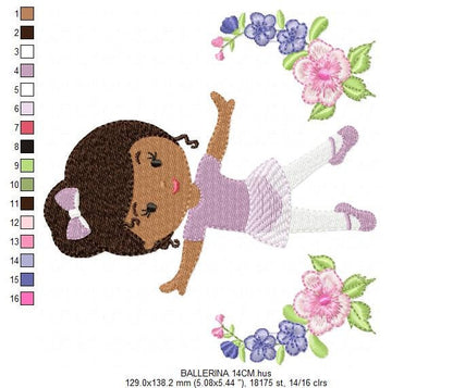 Ballerina embroidery designs - Ballet embroidery design machine embroidery pattern - baby girl embroidery file - dancer embroidery frame