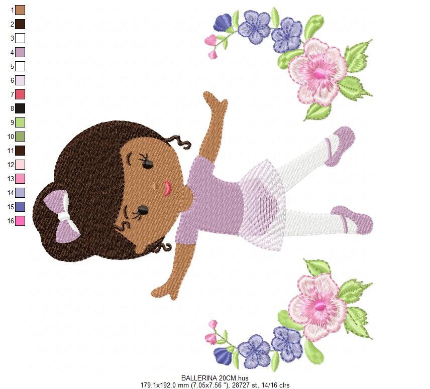 Ballerina embroidery designs - Ballet embroidery design machine embroidery pattern - baby girl embroidery file - dancer embroidery frame