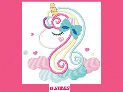 Unicorn embroidery designs - Girl embroidery design machine embroidery pattern - baby embroidery newborn embroidery unicorn applique design