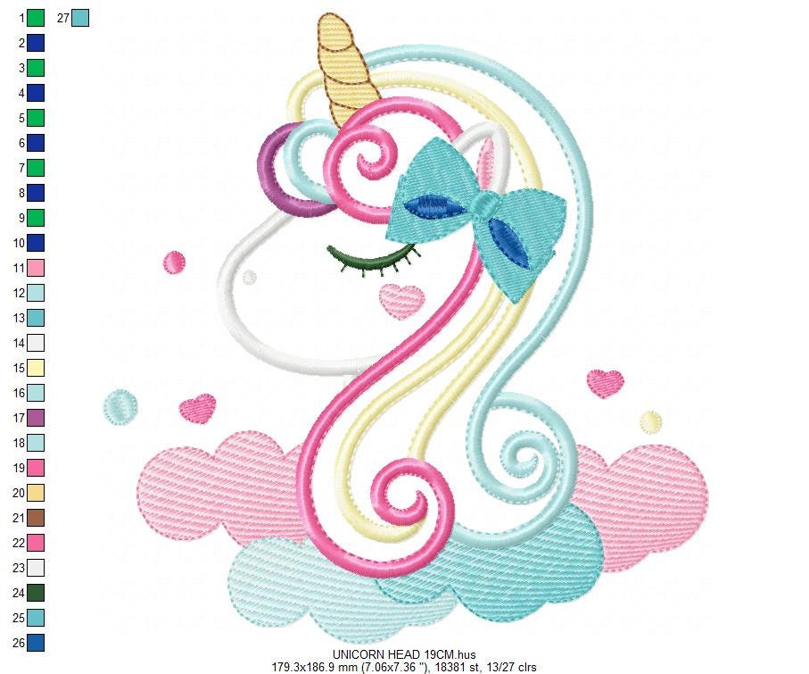 Unicorn embroidery designs - Girl embroidery design machine embroidery pattern - baby embroidery newborn embroidery unicorn applique design