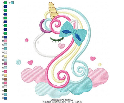 Unicorn embroidery designs - Girl embroidery design machine embroidery pattern - baby embroidery newborn embroidery unicorn applique design